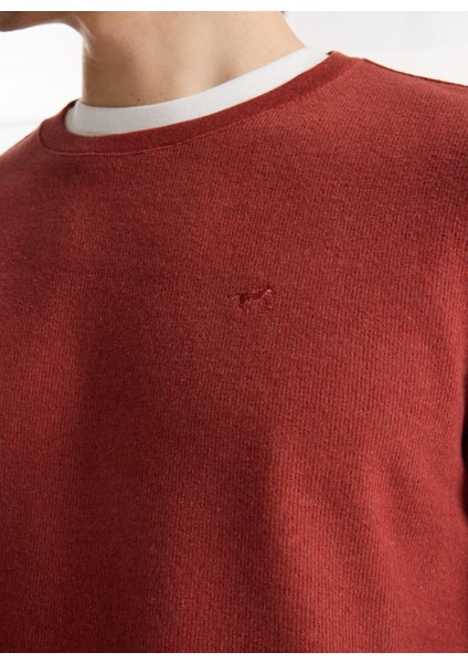 Bisiklet Yaka Kiremit Erkek Sweatshırt M4WM-SWT-1559 fırsatları