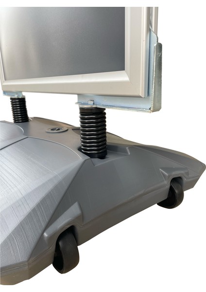 B1(70X100) Gri Tekerlekli Yaylı Kaldırım Panosu Reklam ve Poster Panosu Dış Mekan Panosu modelleri