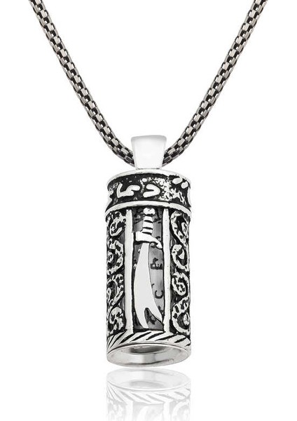 925 Ayar Gümüş Zülfikar Kılıcı Cevşen Gümüş Kolye PT2610751 (800800)