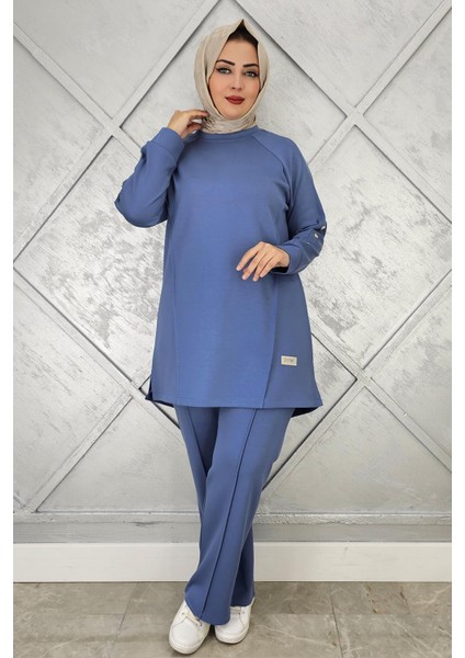 Kadın Kol Düğme Detaylı Tesettür Takım modelleri