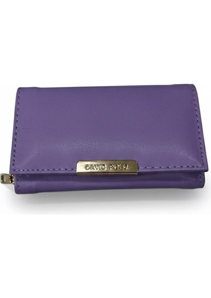 Orta Boy Soft Suni Deri Gold Renk Detaylı Kadın Cüzdan