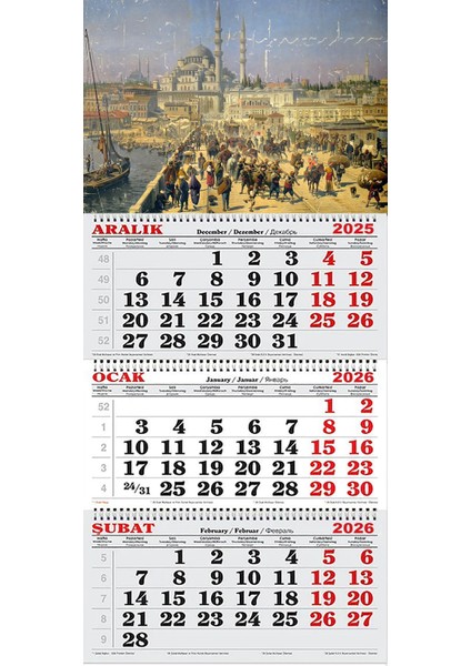 2026 Yılı Gemici Takvimi-Galata Köprüsü