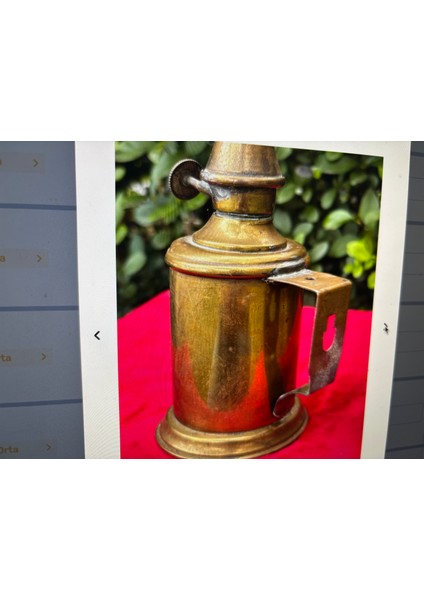 Fransız Pirinç Antika Gaz Lambası 26 cm Boyunda modelleri