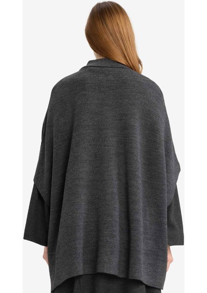 Dik Yaka Toka Detaylı Triko Pelerin G3053AX25AU indirimleri