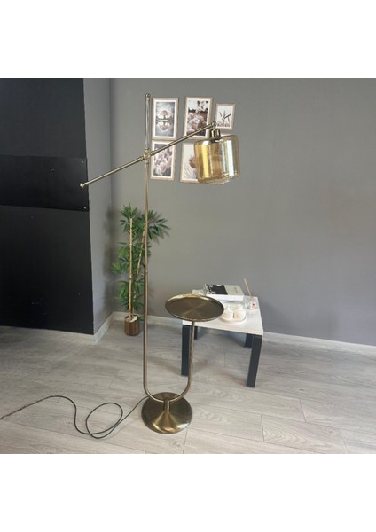 Monla Eskitme Gövde Bal Rengi Cam Lambader U Tepsili Makas Gövde Modern Oturma Odası