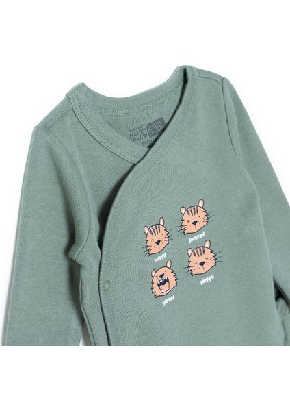 Erkek Bebek Yenidoğan Zıbın Body-Patikli Alt Interlok Zarf Yaka Uzun Kol Patikli Paça modelleri