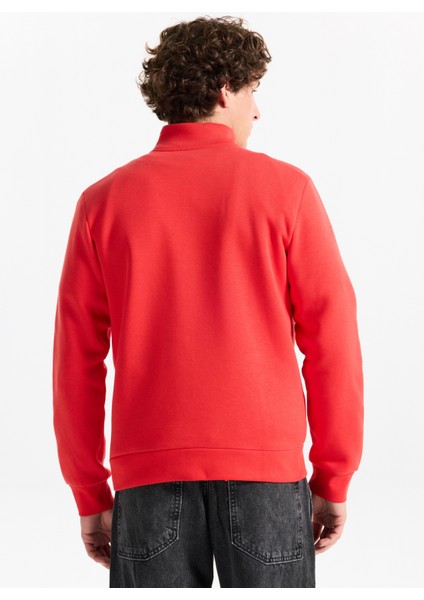 Dik Yaka Kırmızı Erkek Sweatshırt 12299799 Jornewove Sweat Smu modelleri