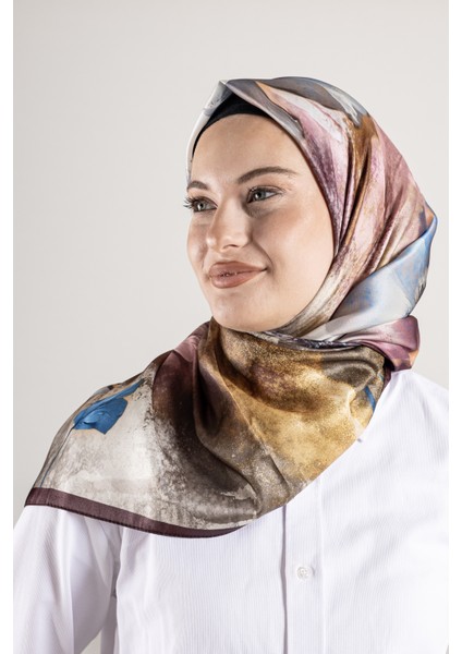 Dijital Kristal Desenli Eşarp 95x95 – Pastel Desen-4 fırsatları