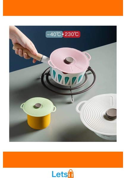 3'lü Vakumlu Silikon Gıda Saklama Kapağı Sızdırmaz, Dayanıklı, Renkli fırsatları