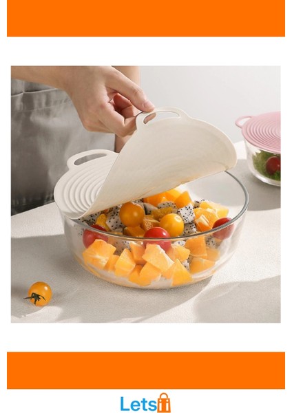 3'lü Vakumlu Silikon Gıda Saklama Kapağı Sızdırmaz, Dayanıklı, Renkli indirimleri