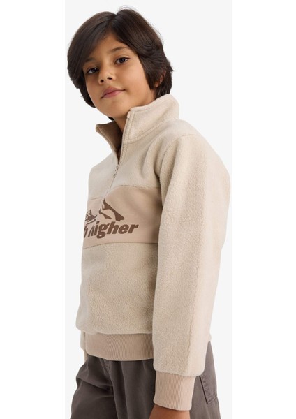 Erkek Çocuk Yarım Fermuarlı Baskılı Polar Sweatshirt G4944A825AU modelleri