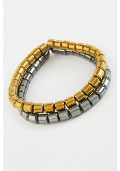 2'li Hematit Doğaltaş Bileklik