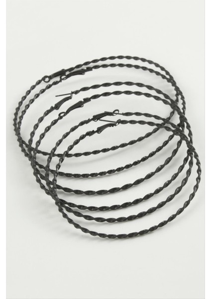 Burgulu Metal Halka Küpe 6 Adet