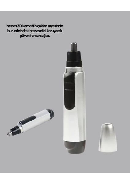 Buğz Burun Kulak ve Kaş Tıraş Makinesi 3D Keskin Bıçaklı Pil ile Çalışan indirimleri