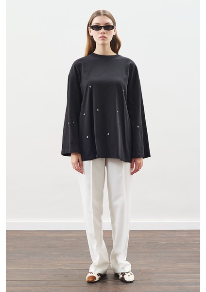 Çıtçıt Ayarlamalı Tshırt Siyah