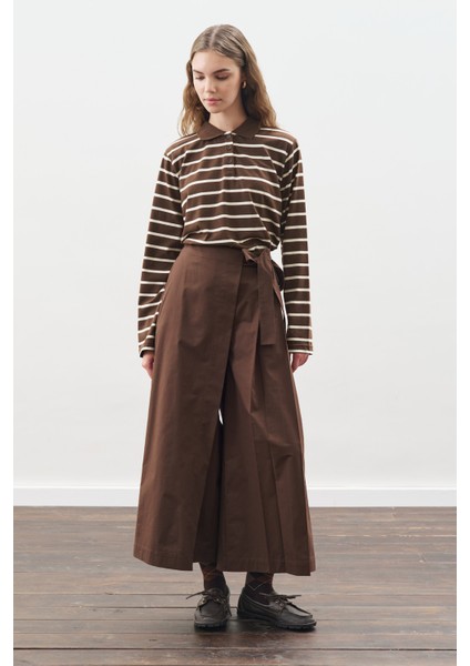 Etek Görünümlü Pantolon Kahverengi