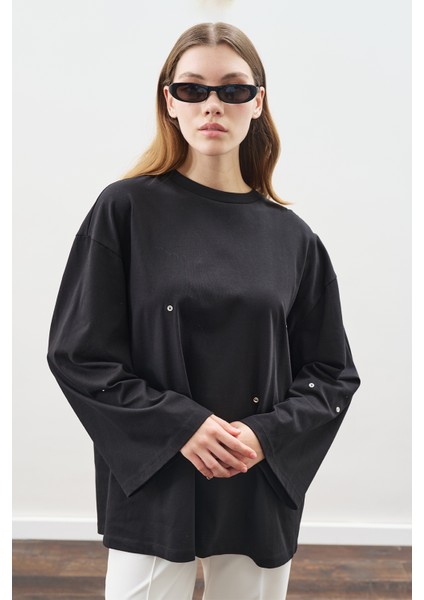 Çıtçıt Ayarlamalı Tshırt Siyah fırsatları