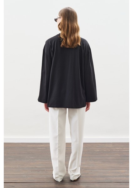 Çıtçıt Ayarlamalı Tshırt Siyah