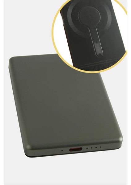 TG06 Mini Manyetik 5000 Mah Power Bank Taşınabilir Şarj Cihazı