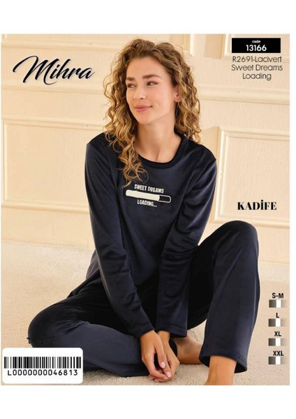 Mihra 13166 Kadın Kadife Uzun Kol Pijama Takımı