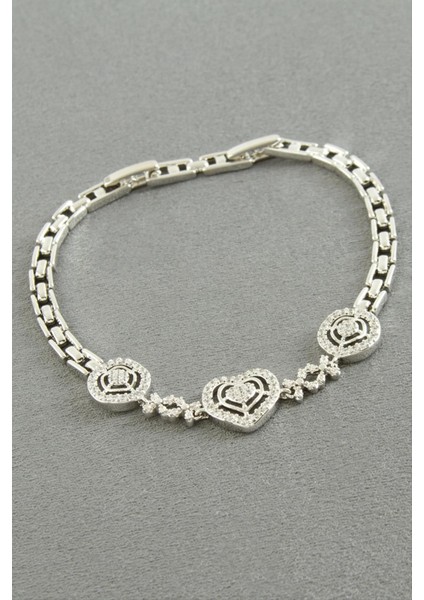 Xuping Kalp Zirkon Taşlı Lüks Çelik Bileklik