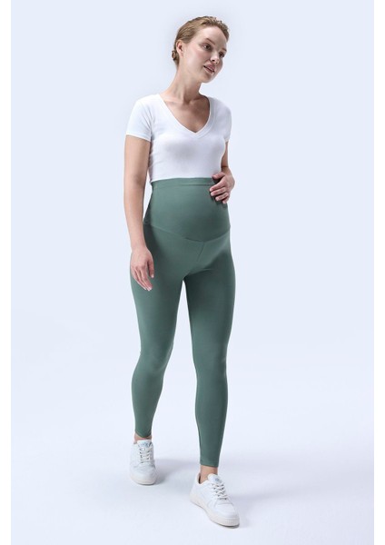 Imaj 344 Yeşil Renk Toparlayıcı ve Extra Esnek Etkili Yüksek Bel Hamile Tayt