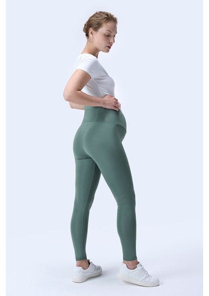 Imaj 344 Yeşil Renk Toparlayıcı ve Extra Esnek Etkili Yüksek Bel Hamile Tayt modelleri