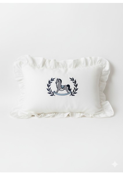 Oyuncak At Nakışlı 6'lı Lacivert Yenidoğan Set %100 Pamuk Tulum Battaniye Puset Örtü Yastık Eldiven indirimleri