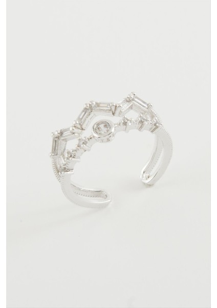 Zikzak Zirkon Taşlı Yüzük