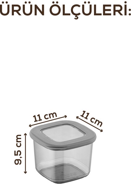 Etiketli Kaşıklı Foly Kare Erzak Saklama Kabı Seti 24LÜ 0,55 Küçük Boy Antrasit fırsatları