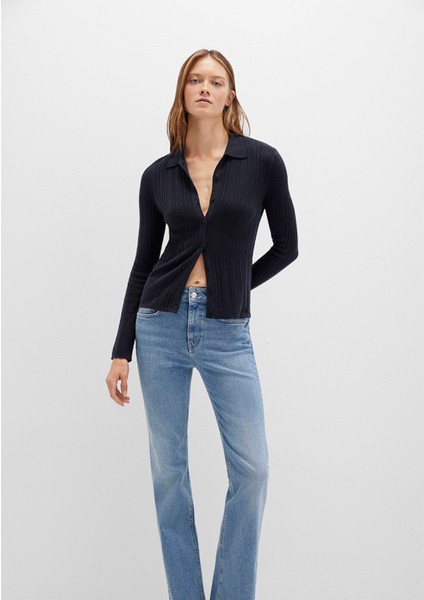 Yün Karışımlı Lacivert Triko Polo 1710838-70489 fiyatları