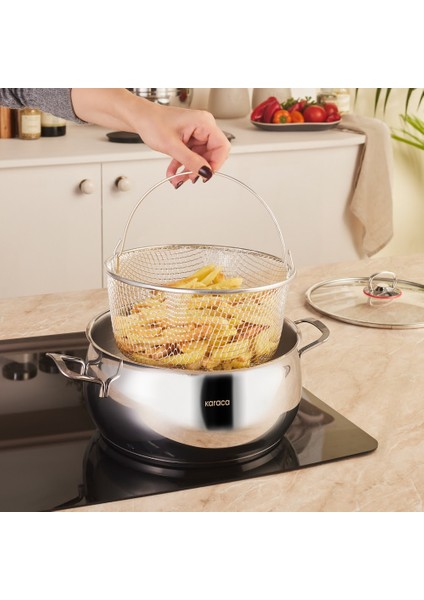 Karıştır-Pişir-Sakla 18 Parça Servis Gereçli Çelik Tencere Seti fırsatları