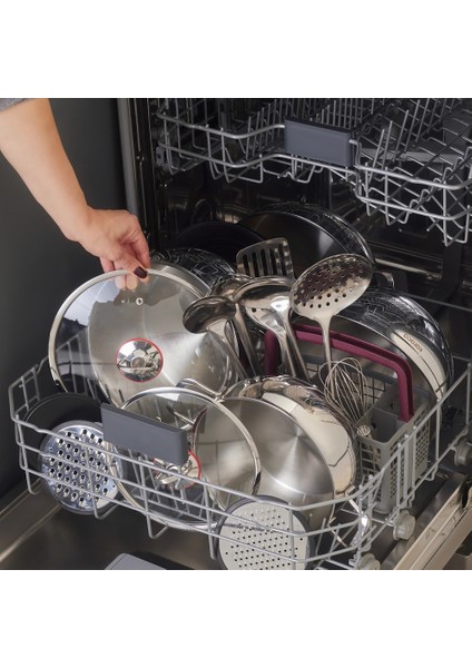 Karıştır-Pişir-Sakla 18 Parça Servis Gereçli Çelik Tencere Seti