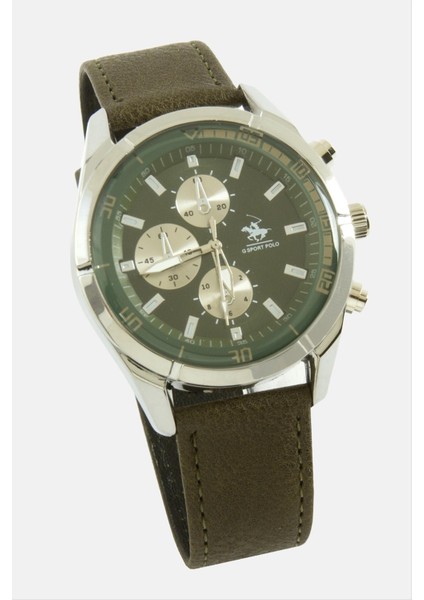 Asker Yeşili Renkli Kayışlı Erkek Kol Saati