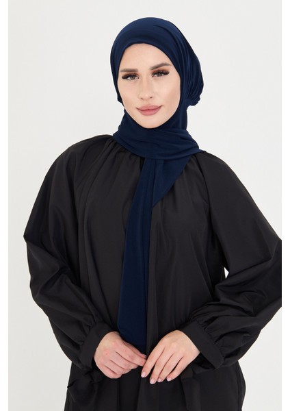 Lacivert Pratik Hazır Geçmeli Tesettür Bone Sandy Boyunluklu Çıtçıtlı 2505_02