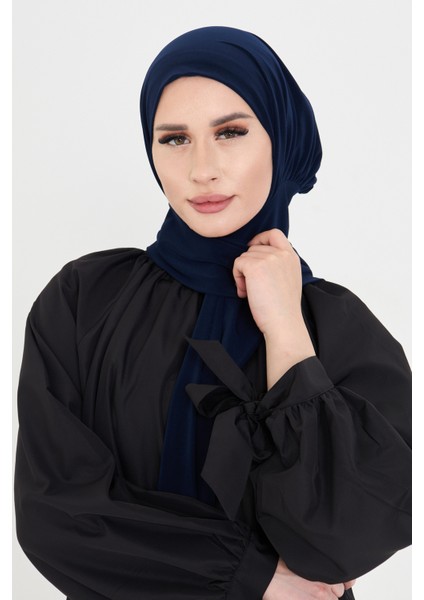 Lacivert Pratik Hazır Geçmeli Tesettür Bone Sandy Boyunluklu Çıtçıtlı 2505_02 indirimleri
