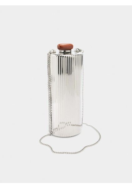 Silindir Metal Clutch Çanta