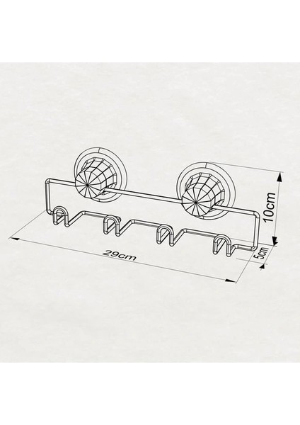 Vakumlu Banyo Tuvalet Havlu Askısı 4 Kancalı Siyah modelleri