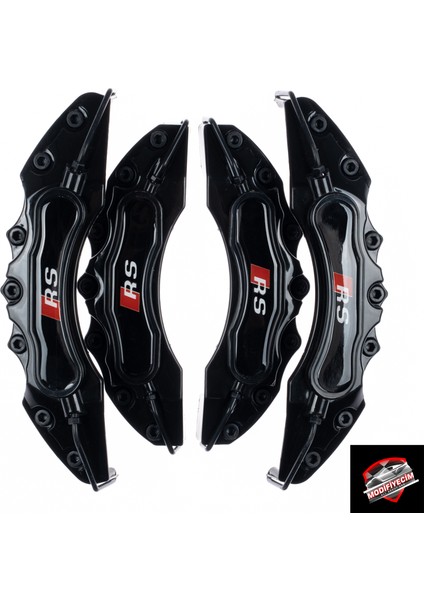 Siyah Audi Rs 4'lü Kaliper Seti Yapıştırma Logolu