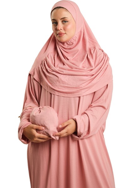 Pudra Iki Parça Namaz Elbisesi Viskon Düz 2504_06 fırsatları