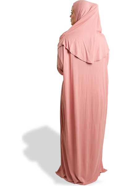 Pudra Iki Parça Namaz Elbisesi Viskon Düz 2504_06 indirimleri