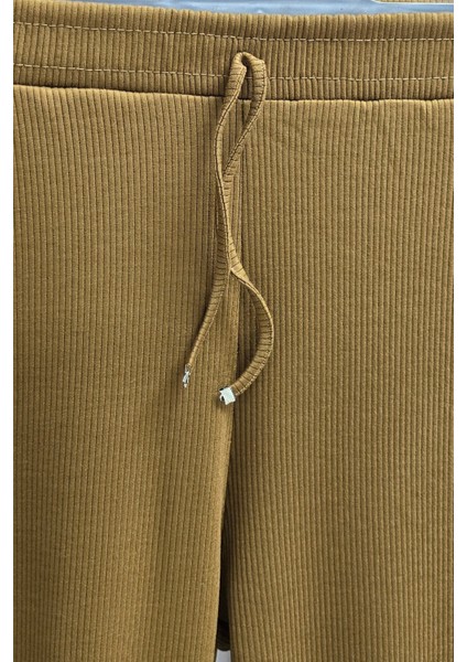 Kadın Tesettür Giyim Büyük Beden Fitilli Örme Pantolon fırsatları