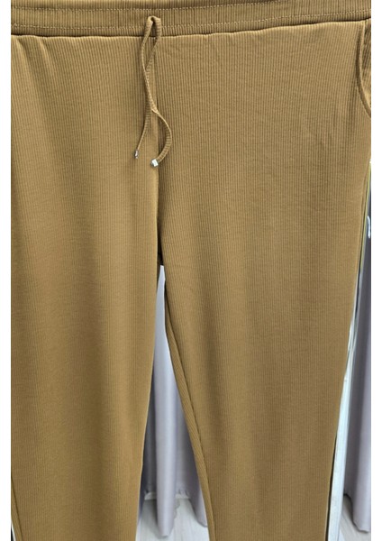 Kadın Tesettür Giyim Büyük Beden Fitilli Örme Pantolon indirimleri