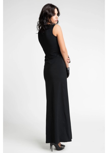 Kadın Siyah Pul Payet Detaylı Abiye Elbise 16L5068 fiyatları