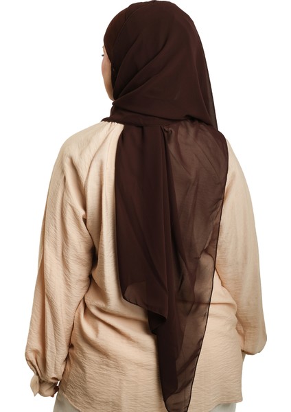 Kahve Pratik Hazır Geçmeli Bone Şal Şifon Düz 2506_14 indirimleri