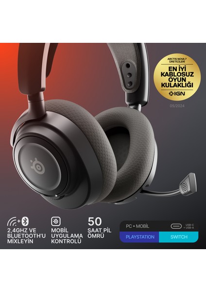 Arctis Nova 7 Gen 2 Wireless Oyun Kulaklığı - Siyah fiyatları