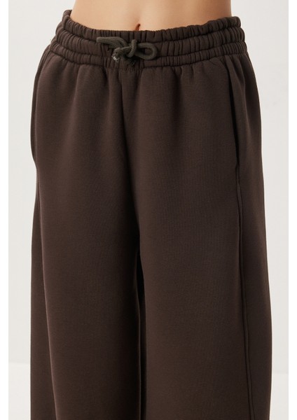 Nervürlü Şardonlu Örme Eşofman Altı LUB0289 Kahverengi modelleri