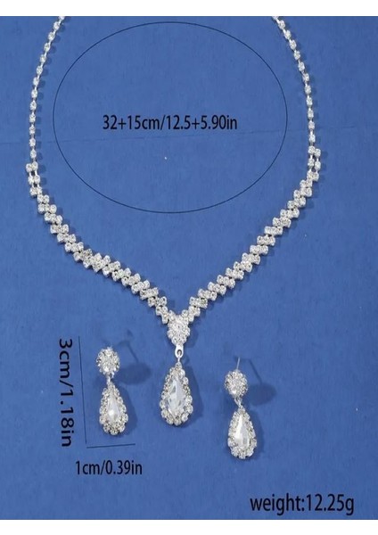 Gümüş Kaplama Yeşil Damla Taşlı Şık Düğün Seti fiyatları