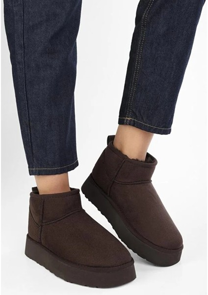 Oslo Mini Süet Yarım Bot Içi Tüylü Kalın Taban Kadın Ayakkabı fiyatları
