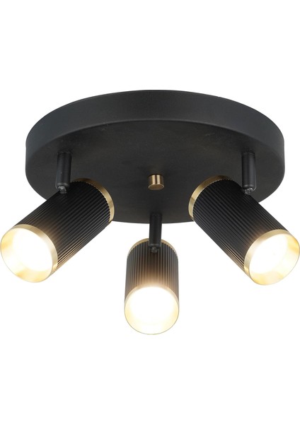 Vıtale 3 Lu Siyah-Antık Lak Plafonyer 3XGU10